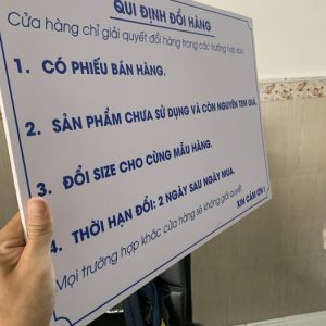 Biển bảng nội quy công ty dùng để trình bày các quy định, quy tắc làm việc, an toàn và những nội dung cần tuân thủ tại văn phòng, nhà xưởng, cửa hàng, kho hàng và khu vực sản xuất.