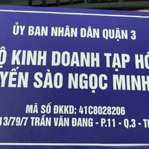 Biển hộ kinh doanh mica và alu 20x30cm