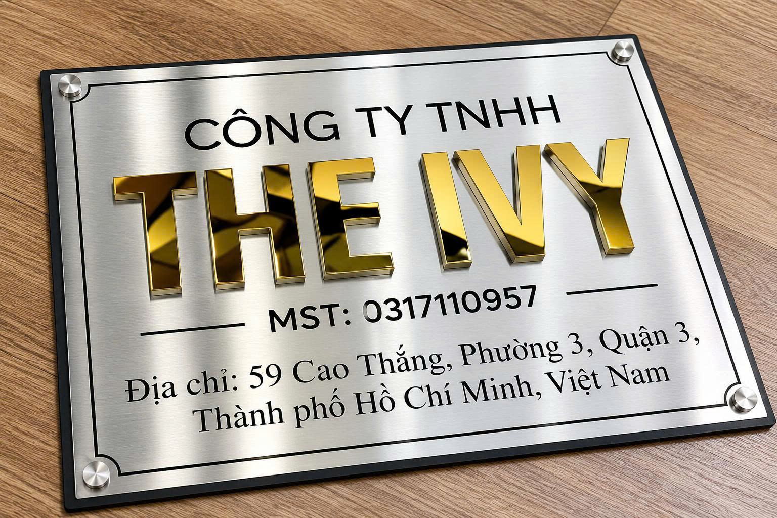 Bảng inox chữ nổi sang trọng, bề mặt sáng bóng, chữ nổi bật và tạo cảm giác chuyên nghiệp, bền đẹp.